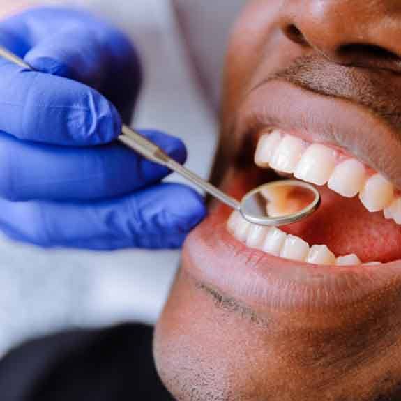 a patient undergoing a dental checkup